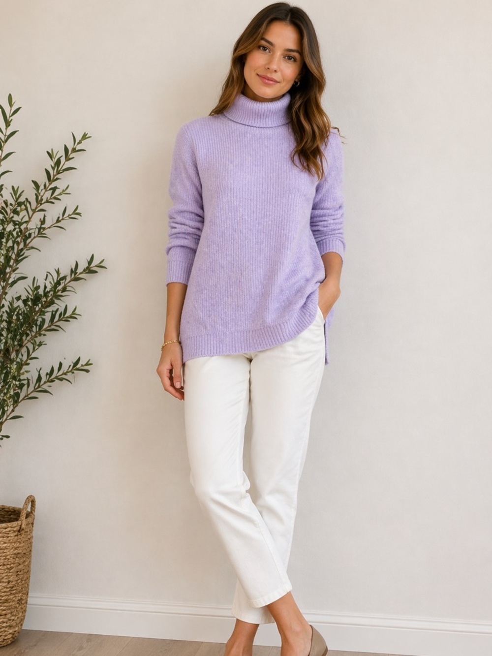 Old Navy Tunic Sweater Womens Extra Large Lavender SoSoft Turtleneck Pullover - Picture 1 of 8